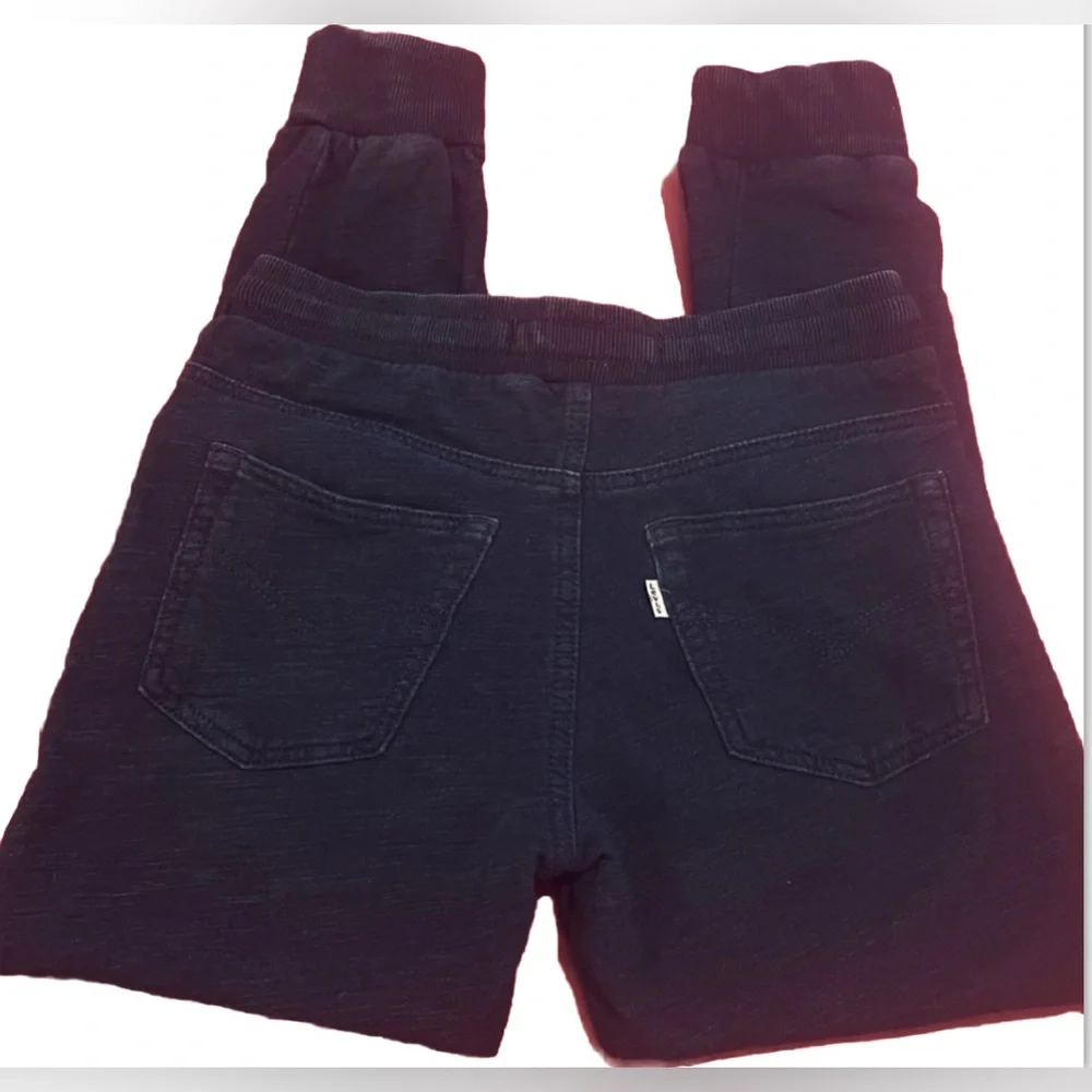 Levi’s Denim Jogger Jeans Girls Medium 10-12 Dark Wash Pull On Stretch Soft Y2K